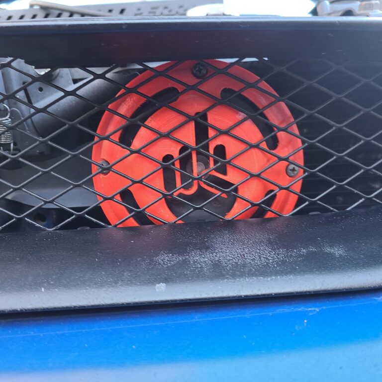 3d Printed Hella Horn Custom Cover with a middle finger symbol