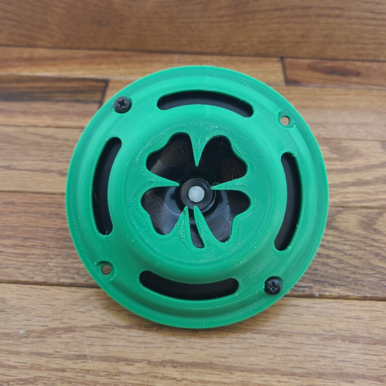 3d Printed Hella Horn Custom Cover with 4 Leaf Lucky Clover