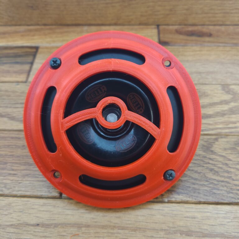 3d Printed Hella Horn Custom Cover that looks like a Poke ball