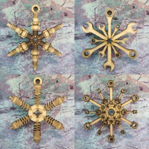Gearhead "Snowflake" Ornament Set