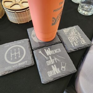 Rev Up Your Coffee Table with Car-Themed Slate Coasters