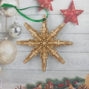 Spark Plug Snowflake Christmas Ornament