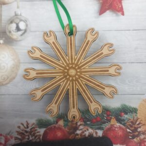 Wrench Snowflake Christmas Ornament