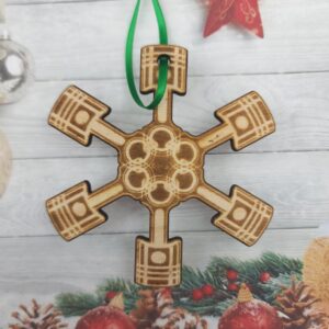 Piston Snowflake Christmas Ornament